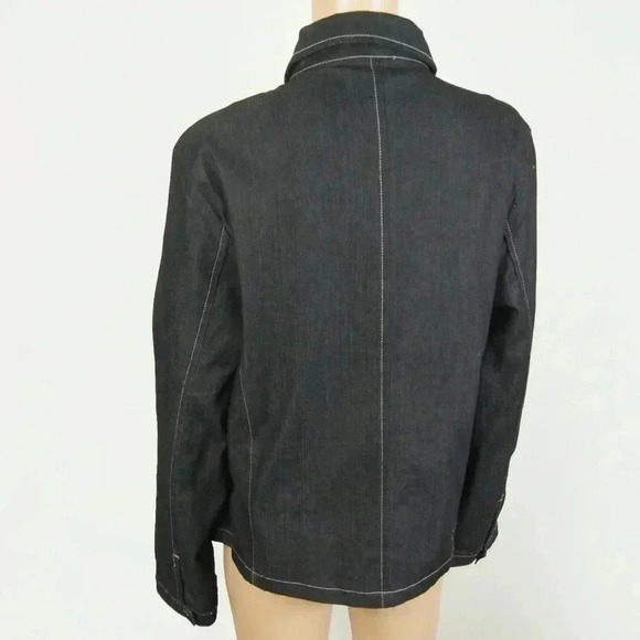 Vintage Y2K Dark Denim Like Chambary Button Up Lightweight Jean Jacket - Picture 3 of 6